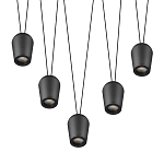 Подвесной светильник черными плафонами на длинных пересекающихся тросах Construction варинант исполнения - 3 | Loft Concept в Казани