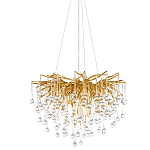Люстра подвесная с прозрачными стеклянными подвесками в форме капель Диаметр 60 см Droplet Chandelier варинант исполнения - 1 | Loft Concept в Казани