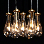 Люстра с 7-ю прозрачными плафонами из стекла в форме капли Lucid Rain  варинант исполнения - 5 | Loft Concept в Казани