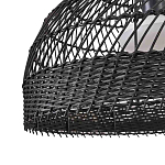 Подвесной светильник с округлым абажуром из черного ротанга Wicker Furniture варинант исполнения - 5 | Loft Concept в Казани