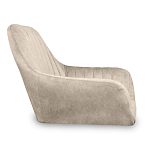 Барный стул со спинкой и подлокотниками на 4-х коричневых деревянных ножках Бежевый Велюр Ava Charm варинант исполнения - 2 | Loft Concept в Казани