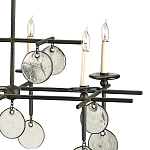 Люстра линейная черная с круглыми прозрачными подвесками  Horizontal Rectangular Chandelier варинант исполнения - 1 | Loft Concept в Казани