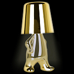 Настольная лампа фигурная золотого цвета с гладким абажуром Высота 19 см Sophia варинант исполнения - 3 | Loft Concept в Казани