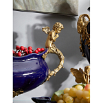 Чаша темно-синяя фарфоровая с бронзовыми ручками в виде ангелов Eden Garden варинант исполнения - 4 | Loft Concept в Казани