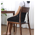 Стул деревянный с мягким сиденьем из черной натуральной кожи Moon Walnut Furniture варинант исполнения - 3 | Loft Concept в Казани