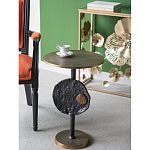 Столик приставной с абстрактным основанием и акцентом в виде золотистого диска Heavenly Space варинант исполнения - 8 | Loft Concept в Казани