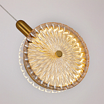 Подвесной светильник с плафоном из рельефного стекла Peony Glass Bronze  варинант исполнения - 3 | Loft Concept в Казани