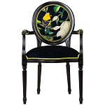 Стул с подлокотниками из натурального бука с изображением птицы и цветов Blooming Birds варинант исполнения - 1 | Loft Concept в Казани