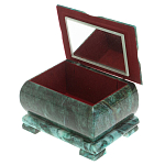 Шкатулка прямоугольная с зеркалом из натурального камня змеевик Stone Casket варинант исполнения - 3 | Loft Concept в Казани