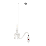 Подвесной светильник стеклянный в виде канделябра Curved Glass Chandelier варинант исполнения - 1 | Loft Concept в Казани