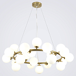 Кольцевая люстра с белыми стеклянными  плафонами в форме шара Berries Chandelier варинант исполнения - 4 | Loft Concept в Казани