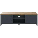 ТВ-тумба из металла и столешницей из массива дуба Metal Wood TV-Stand варинант исполнения - 1 | Loft Concept в Казани