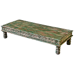Кофейный стол из массива тропического дерева с резным декором Capellan Green Coffee Table варинант исполнения - 1 | Loft Concept в Казани