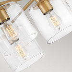 Потолочный светильник цвета латунь с пятью прозрачными цилиндрическими плафонами Hinkley варинант исполнения - 5 | Loft Concept в Казани