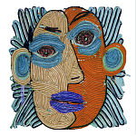 Арт-Объект плетеный из нитей Абстрактный портрет Joana Schneider  варинант исполнения - 2 | Loft Concept в Казани