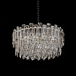Круглая люстра с хрустальными подвесками на серебряном каркасе Gorgeous Crystal Light варинант исполнения - 6 | Loft Concept в Казани