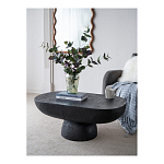 Столик кофейный черного цвета с овальной столешницей и круглым основанием Black Dalmen Table варинант исполнения - 2 | Loft Concept в Казани