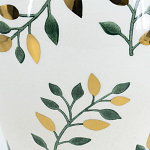 Ваза белая с крышкой с рисунком зеленых и золотых листьев 48 см Chinoiserie Ceramics варинант исполнения - 2 | Loft Concept в Казани