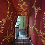 Обои с вышивкой ручной работы Fyodor Original colourway on Merlot linen варинант исполнения - 1 | Loft Concept в Казани