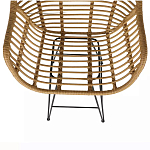 Стул барный с ротанговым плетением Half Bar Chair with Wicker с подлокотниками варинант исполнения - 7 | Loft Concept в Казани