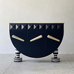 Дизайнерский комод полукруглый черный с 3-мя фактурным ящиками Occasion варинант исполнения - 1 | Loft Concept в Казани