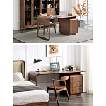 Стол рабочий округлой формы с 3-мя ящиками  Working Moonnut Table варинант исполнения - 2 | Loft Concept в Казани