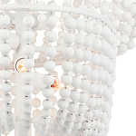 Люстра белая в форме спирали с декором из круглых деревянных бусин White Wooden Beads варинант исполнения - 1 | Loft Concept в Казани