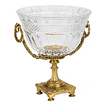 Чаша из рельефного стекла прозрачного цвета на бронзовой подставке Eden Garden варинант исполнения - 1 | Loft Concept в Казани