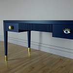 Письменный стол Elsa Dreams Blue Шпон дерево с двумя ящиками варинант исполнения - 4 | Loft Concept в Казани