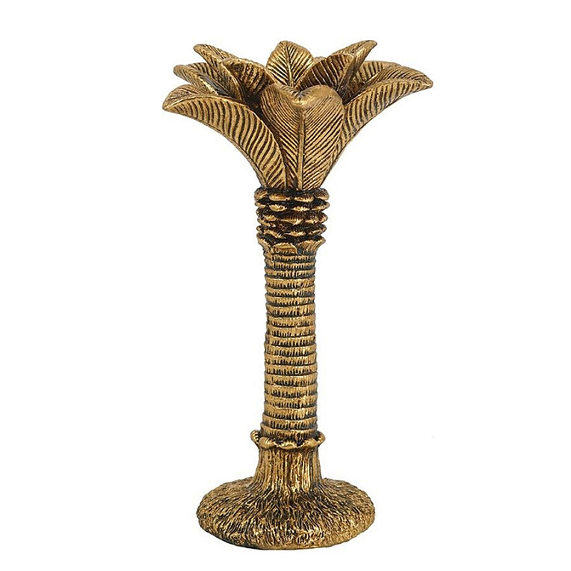 Подсвечник в форме пальмы с резными листьями и текстурным основанием Golden palm leaves Бронза Подсвечник в форме пальмы с резными листьями и текстурным основанием Golden palm leaves Бронза в Казани | Loft Concept
