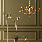 Люстра с плафонами в виде цветов Golden Bird of Paradise варинант исполнения - 5 | Loft Concept в Казани