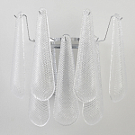 Бра с подвесками из рифленного стекла в форме капель на основании цвета хром Textured Glass варинант исполнения - 6 | Loft Concept в Казани