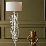 Торшер белый с цилиндрическим абажуром и каркасом в виде дерева Branched Tree варинант исполнения - 4 | Loft Concept в Казани