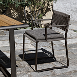 Дизайнерский стул с каркасом из металла с плетеными сиденьем и спинкой GREEN POINT Chair варинант исполнения - 6 | Loft Concept в Казани