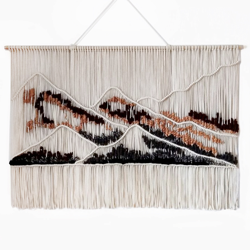 Гобелен ручная работа Wabi-Sabi II  Черный Терракотовый ivory ( слоновая кость ) в Казани | Loft Concept 