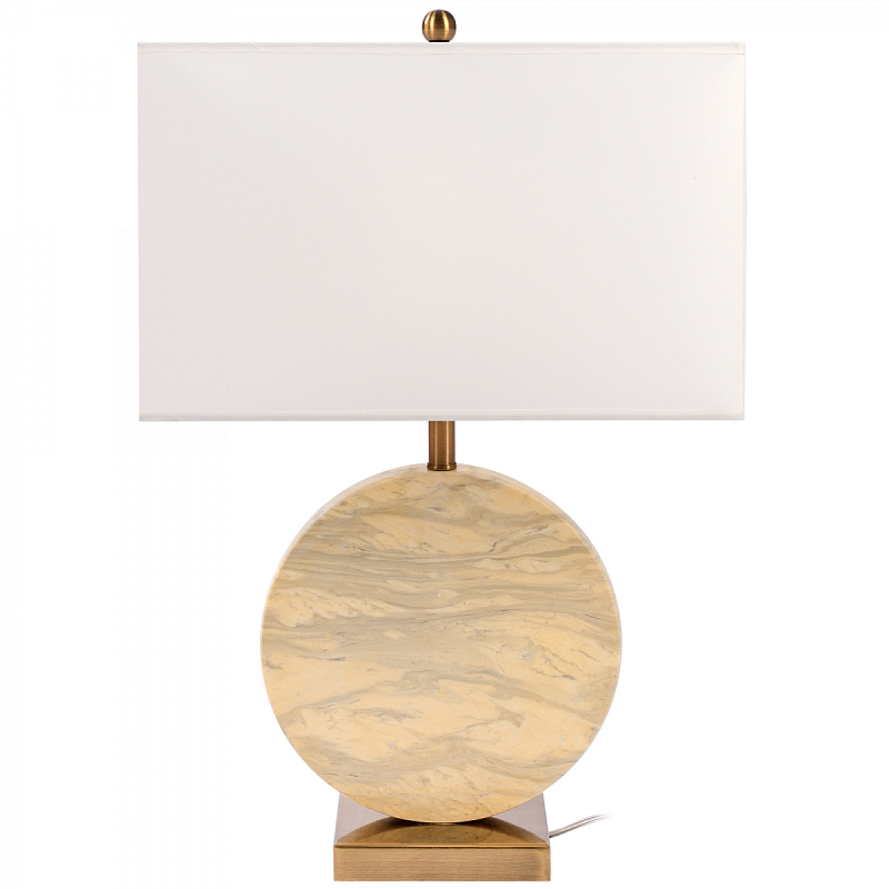 Настольная лампа Lua Grande Table Lamp beige marble Белый Бежево-серый Латунь в Казани | Loft Concept 