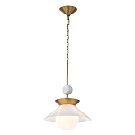 Подвесной светильник латунного цвета с конусовидным белым плафоном Quintiesse варинант исполнения - 3 | Loft Concept в Казани