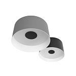 Потолочный светильник с 2-мя цилиндрическими абажурами серого и черного цвета Urban Dome варинант исполнения - 5 | Loft Concept в Казани