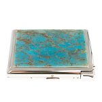 Портсигар на 20 сигарет с газовой зажигалкой из натурального камня Апатит Голубой Stone Cigarettes Cases варинант исполнения - 2 | Loft Concept в Казани