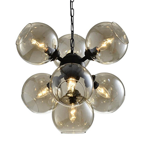Люстра с дымчатым стеклом Bubble Glass Black