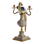 Подсвечникв образе попугая из фарфора с бронзовыми элементами Eden Garden варинант исполнения - 4 | Loft Concept в Казани