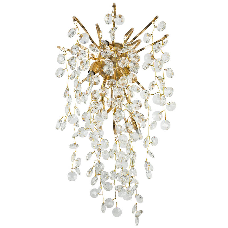 Бра с хрустальными подвесками на металлических ветках Fairytree Light Gold Wall Lamp Золотой Прозрачный Бра с хрустальными подвесками на металлических ветках Fairytree Light Gold Wall Lamp Золотой Прозрачный в Казани | Loft Concept