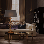 Настольная лампа на ажурном чугунном основании с серым абажуром Openwork Lamp варинант исполнения - 5 | Loft Concept в Казани