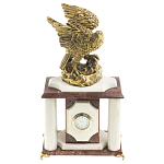 Часы настольные из натурального камня с декором в виде орла Eagle Stone Clock варинант исполнения - 1 | Loft Concept в Казани
