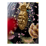 Ваза из фарфора черная с цветочной росписью и бронзовыми элементами Spring Garden варинант исполнения - 6 | Loft Concept в Казани