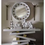 Зеркало белое с круглыми золотыми декоративными элементами Prince of the Church варинант исполнения - 2 | Loft Concept в Казани