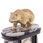 Часы настольные бронзовые с декором в виде медведя Bear Stone Clock варинант исполнения - 2 | Loft Concept в Казани