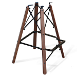 Барный стул со спинкой и подлокотниками на 4-х деревянных ножках Douglas Rhombus Синий Велюр варинант исполнения - 4 | Loft Concept в Казани