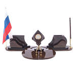 Настольный письменный набор из природного камня обсидиана коричневого Team leader варинант исполнения - 1 | Loft Concept в Казани