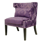 Полукресло с мягкой обивкой из жаккарда на 4-х ножках из массива березы Baroque Armchair violet варинант исполнения - 3 | Loft Concept в Казани
